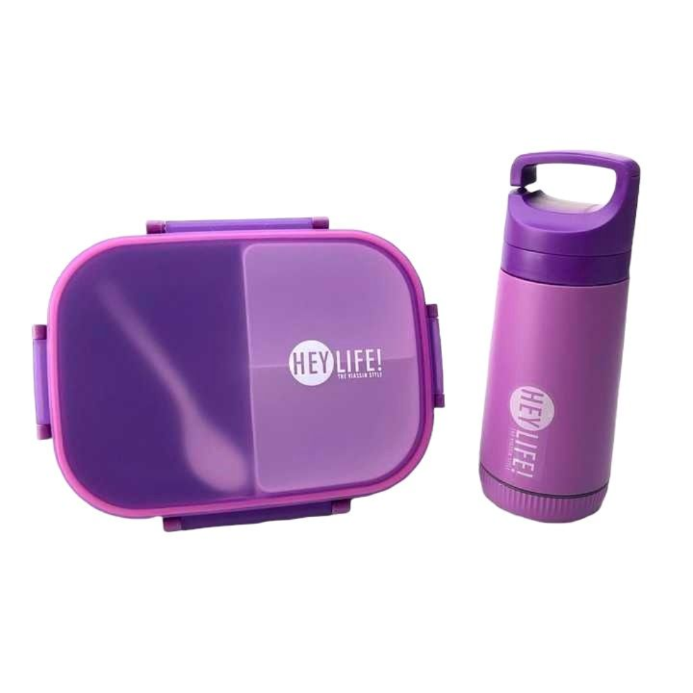 3-Compartment BPA-Free Lunch Box with Water Bottle