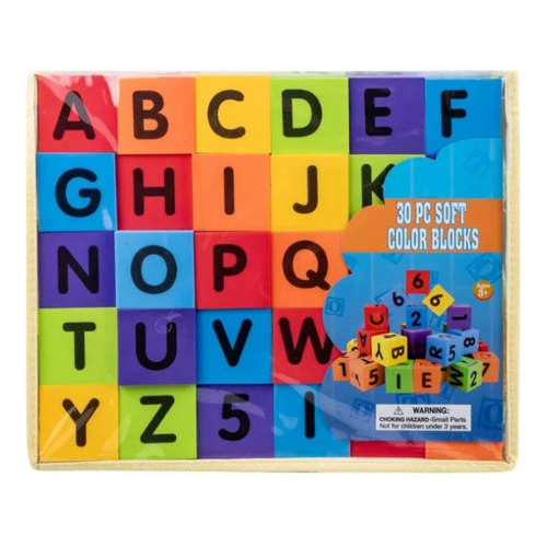 30-Piece Soft Color Blocks - Safe BPA-Free Building Blocks for Babies & Toddlers DealRush
