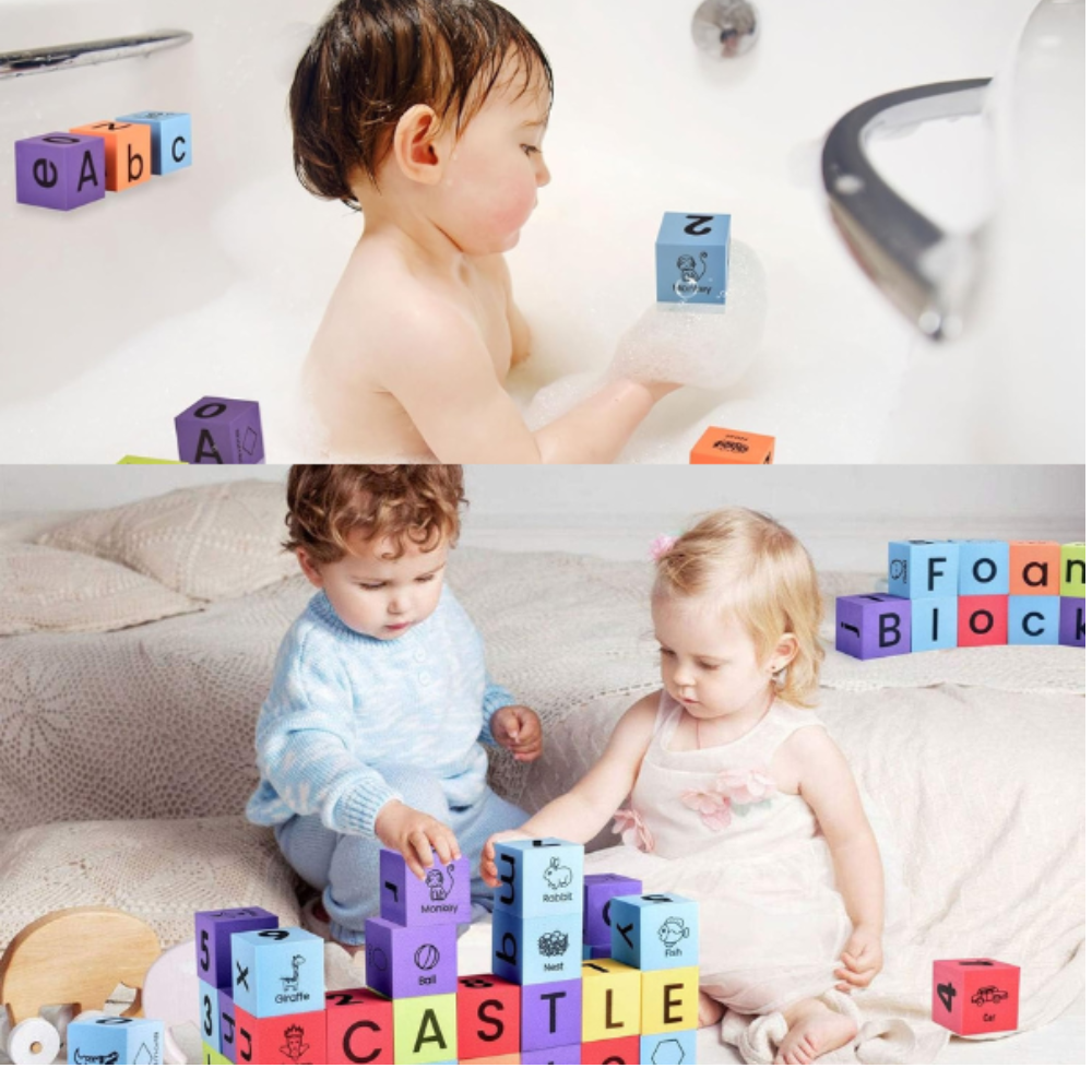 30-Piece Soft Color Blocks - Safe BPA-Free Building Blocks for Babies & Toddlers