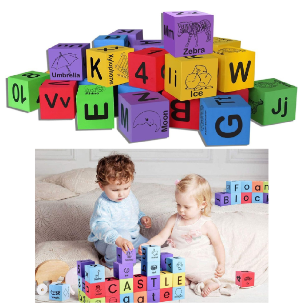 30-Piece Soft Color Blocks - Safe BPA-Free Building Blocks for Babies & Toddlers