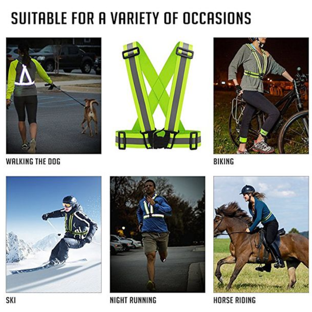High Visibility Reflective Safety Vest - Adjustable Running & Cycling Gear DealRush