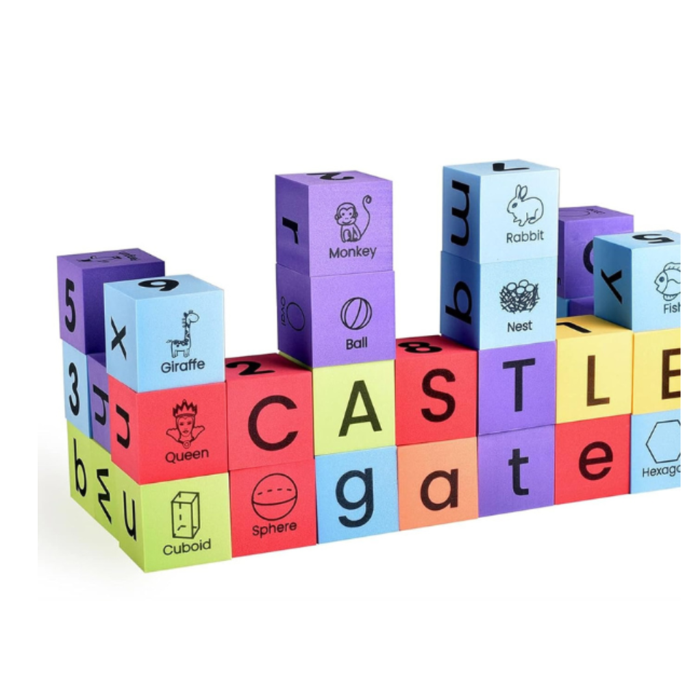 30-Piece Soft Color Blocks - Safe BPA-Free Building Blocks for Babies & Toddlers