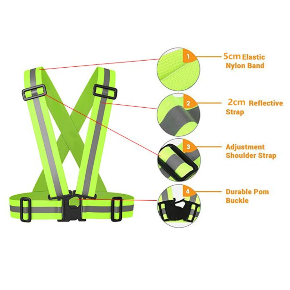 High Visibility Reflective Safety Vest - Adjustable Running & Cycling Gear DealRush
