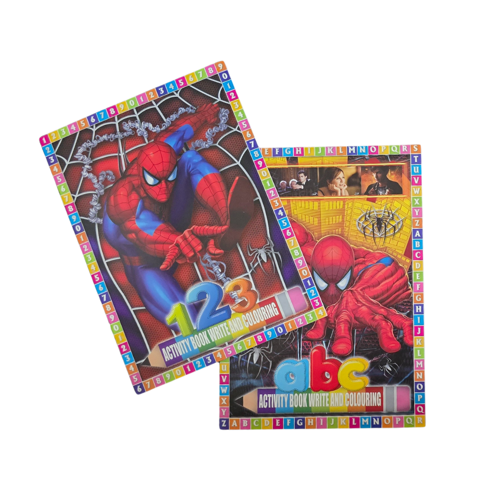 Spider-Man Activity Set - Writing & Colouring Books ABC + 123 (Set of 2)