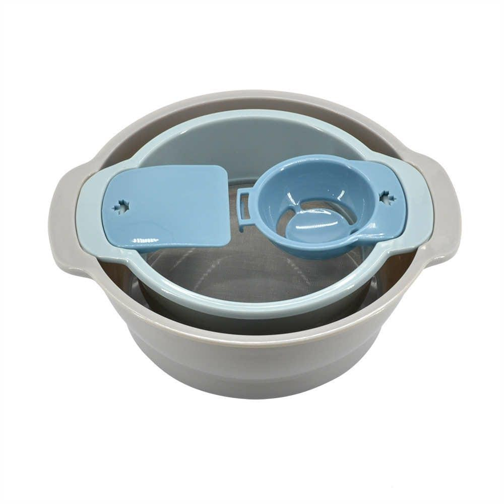 4-Piece Flour Sifter Set - Premium Stainless Steel Strainer with Bowl & Scraper