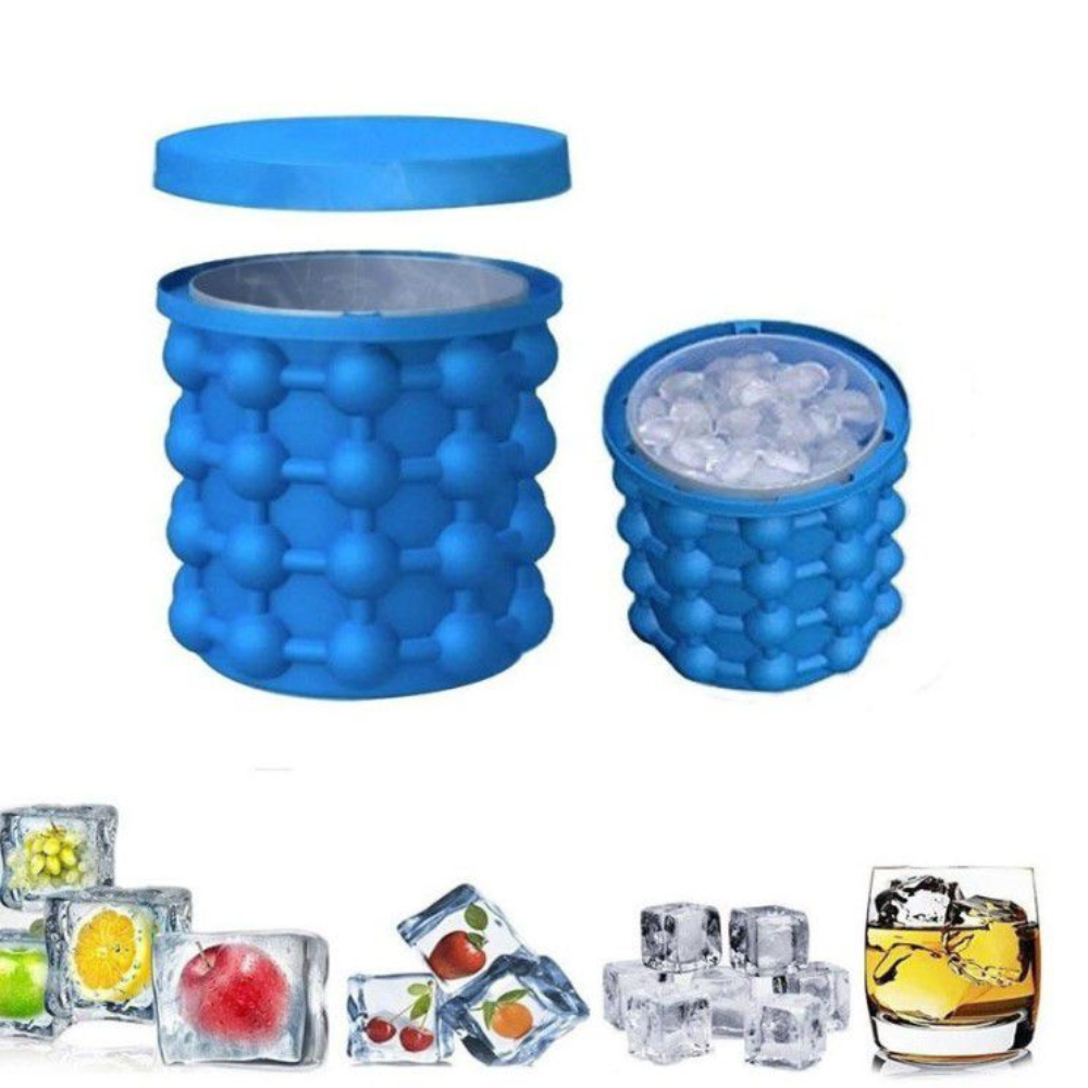 2-in-1 Ice Cube Maker and Ice Bucket Genie