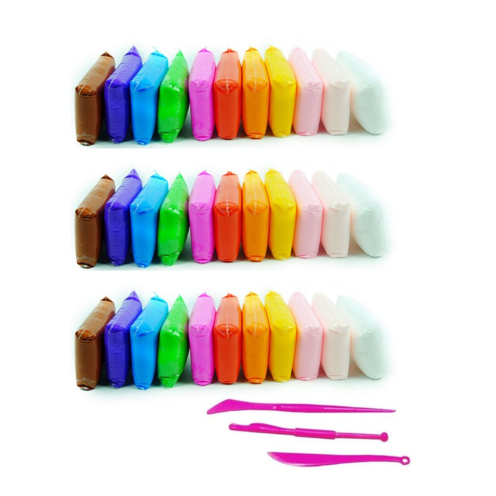 Modelling Super Light Air Crafting Clay - 36 Colours with 3 Tools
