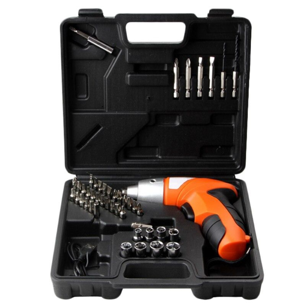 45Pcs 4.8V Rechargeable Electric Cordless Screwdriver Drill Set - Complete Tool Kit