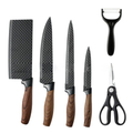 6-Piece Lightweight Kitchen Knife Set - Eco-Friendly Wheat Straw Handles with Stainless Steel Blades