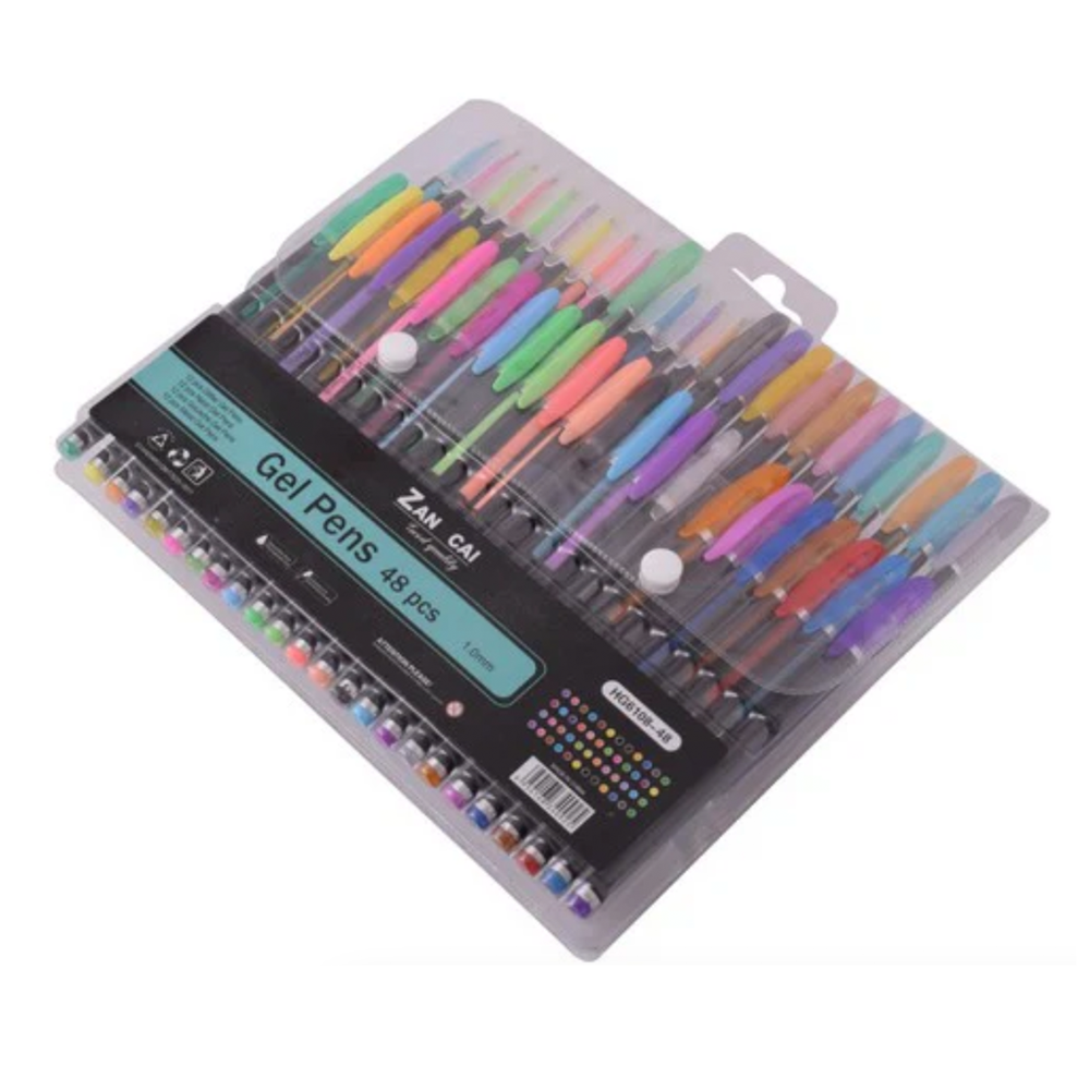 48 Neon Gel Pens – 1.0mm Fine Tip