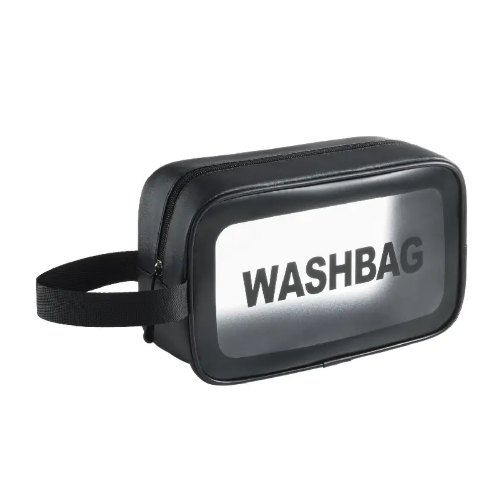 Travel Toiletry Makeup Bag - Small Waterproof PU Leather with Hanging Hook