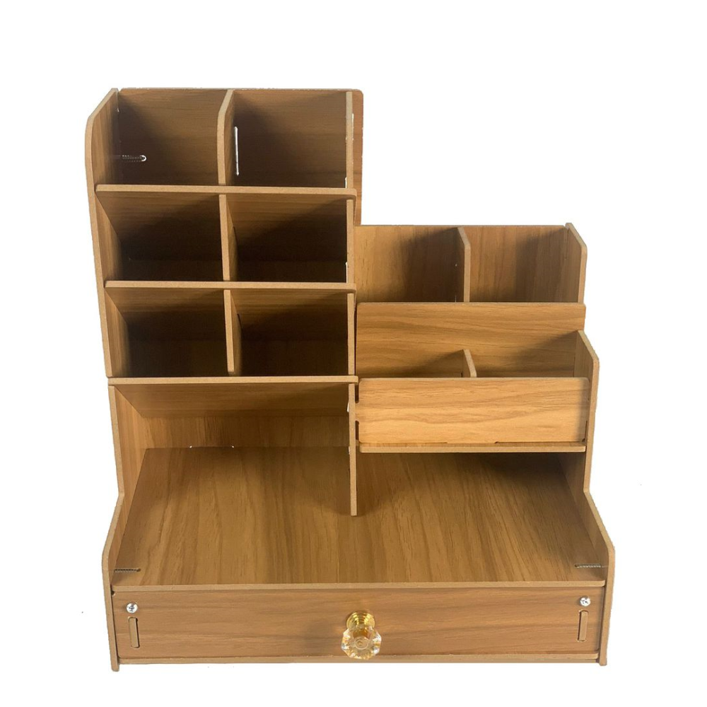Wooden Desk Organizer with Drawers – 10 Compartment