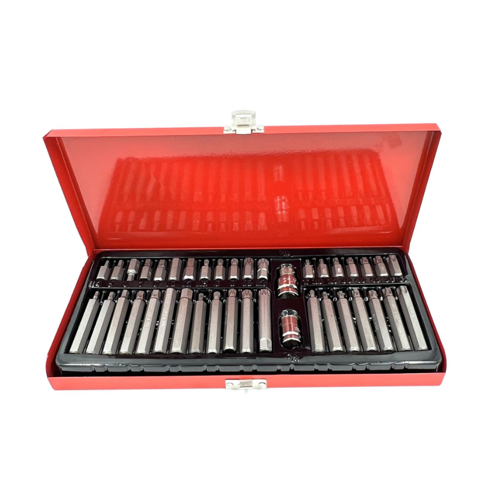 Professional 40 Piece Hex Spline Torx Bit Set with Red Metal Case DealRush