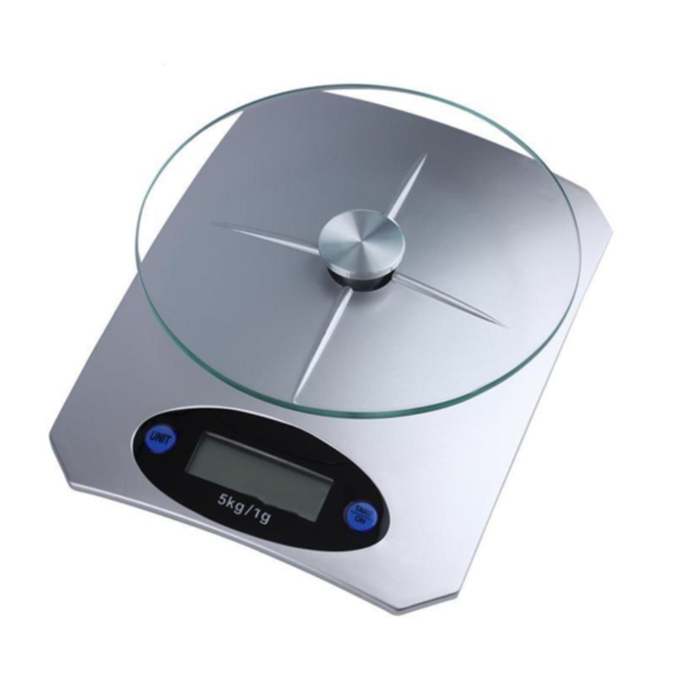 5kg Digital Kitchen Scales - Stylish LCD Food Weighing Scale with Multi-Unit Display
