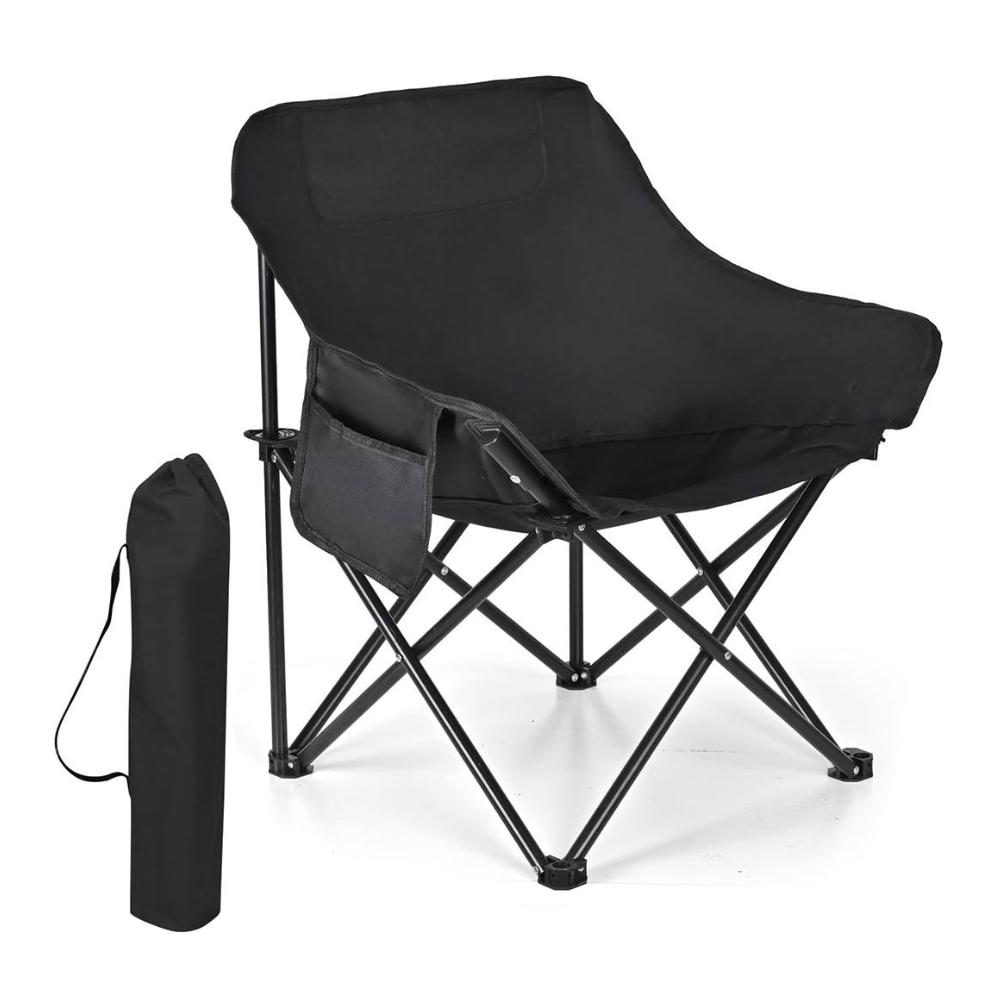 Lightweight Folding Camping Chair with Triple Padded Cushion - Portable Outdoor Chair
