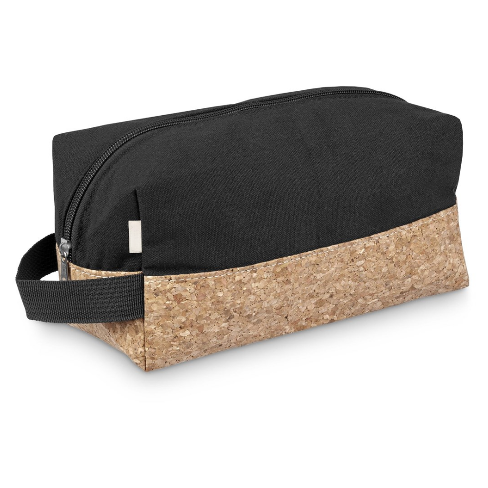 Cork & Cotton Toiletry Bag - Eco-Friendly Travel Organiser 24.5x11x11cm