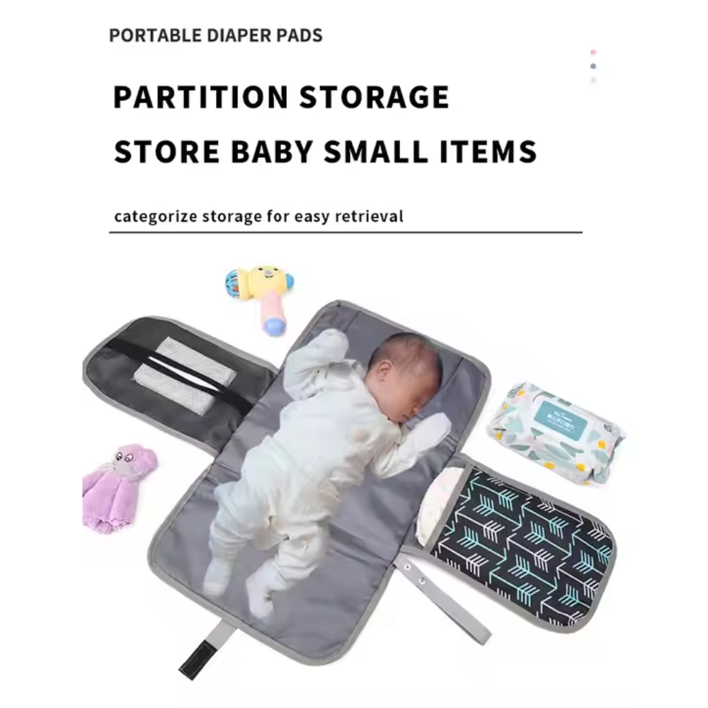 Portable Foldable Baby Changing Mat - Waterproof Travel Diaper Station with Carrying Handle