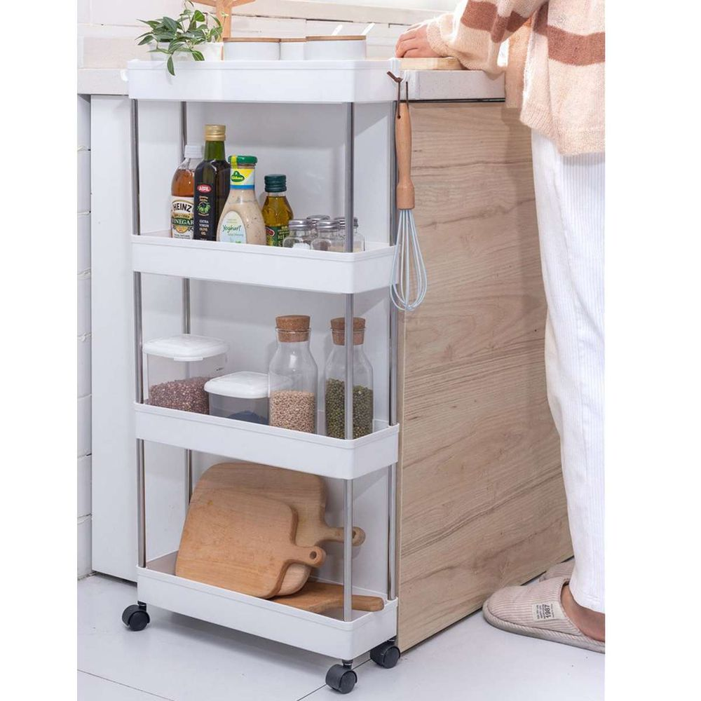 4 Tier Movable Storage Rack with Wheels
