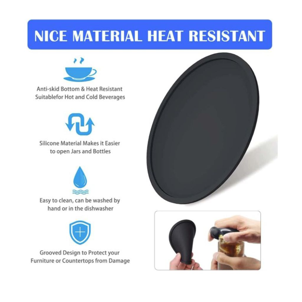 Black Silicone Drink Coasters 4-Pack