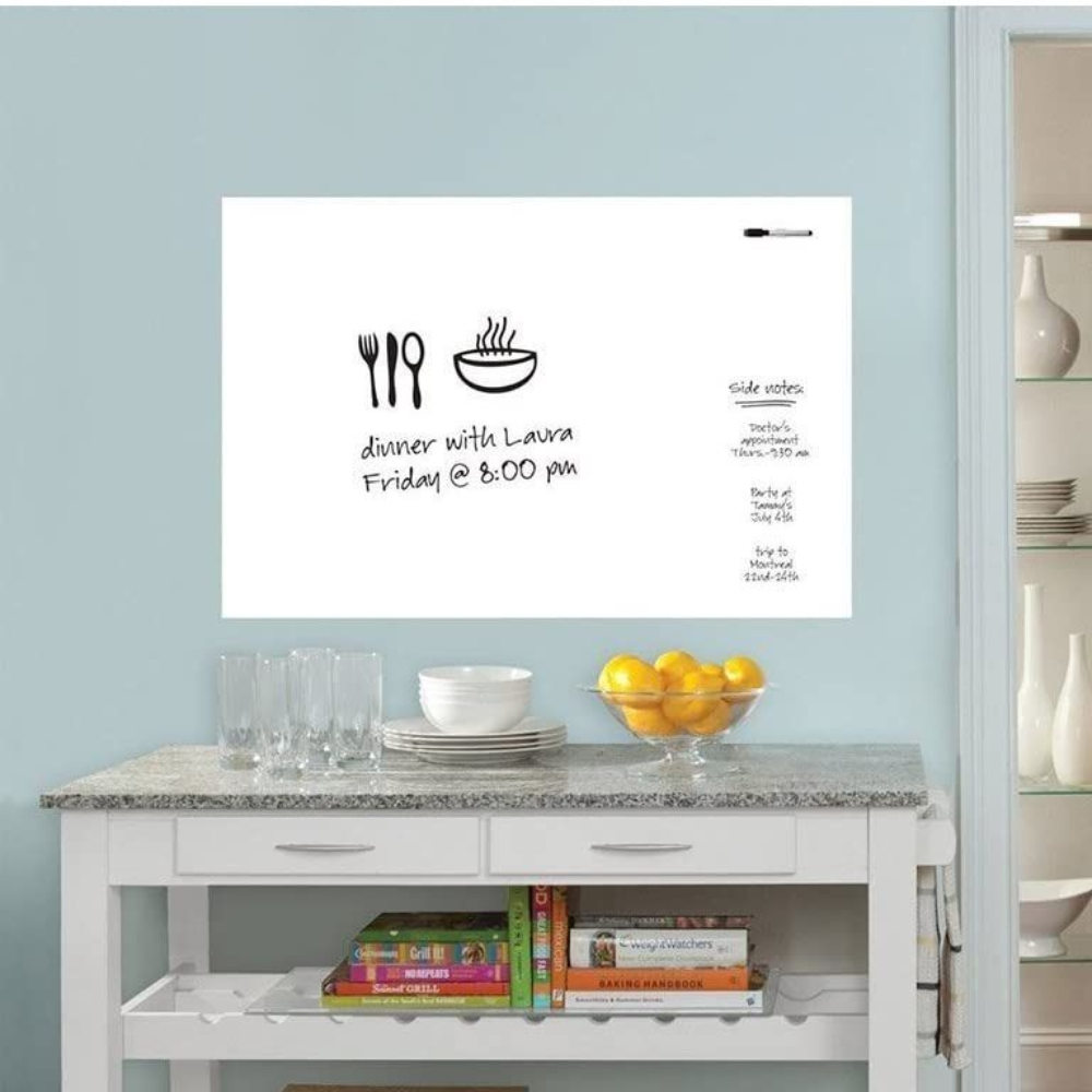 2M Self-Adhesive Whiteboard Wallpaper - 45x200cm Vinyl with Free Dry Marker DealRush