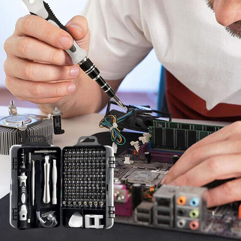 Precision Screwdriver Bits Magnetic Repair Tool Kit - 115 in 1 Electronic Repair Set DealRush