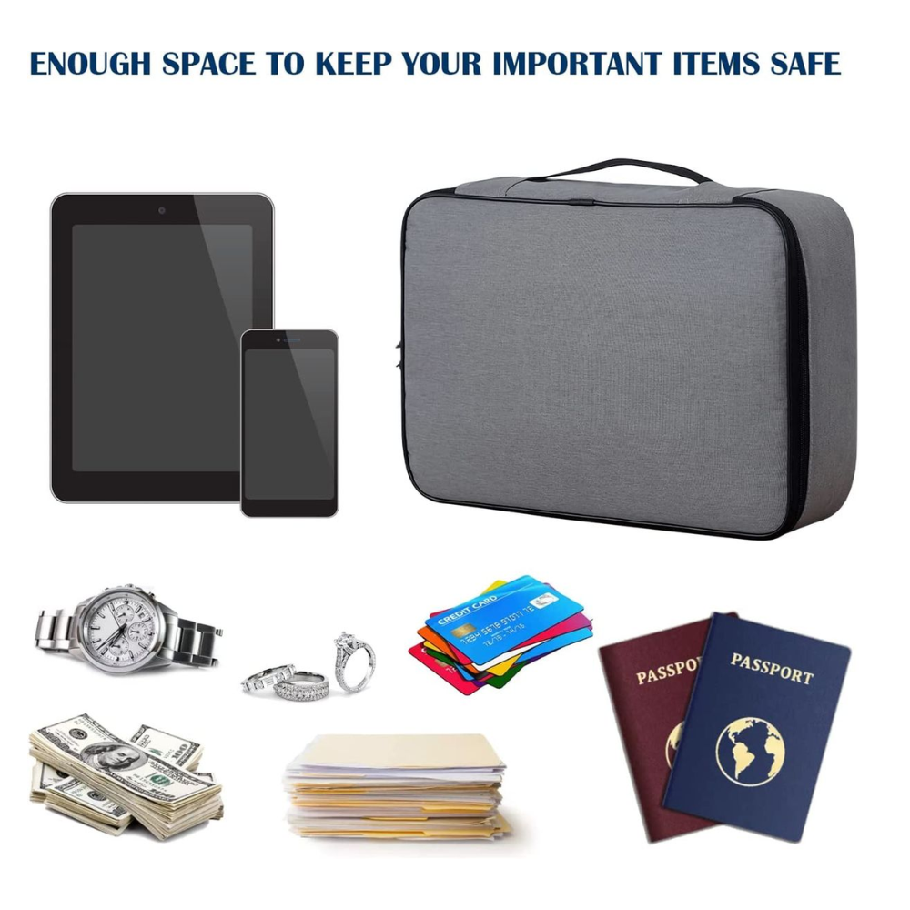 Waterproof Multi-Layer Lockable Document Storage Pouch - Travel Organizer with Code Lock