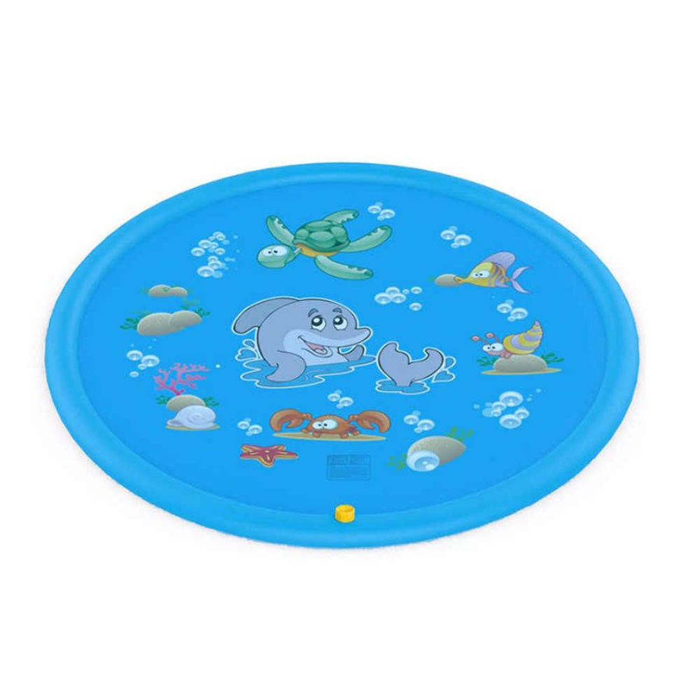 Kids Inflatable Sprinkler Pool Mat - Blue Splash Pad & Wading Pool (100cm & 170cm)