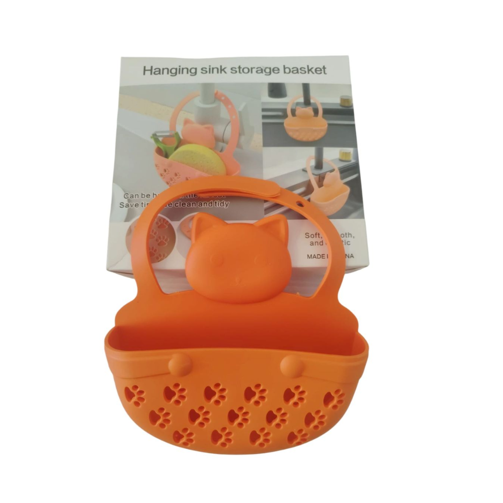 Silicone Hanging Sink Storage Basket - Portable Sponge Soap Holder with Drainage DealRush