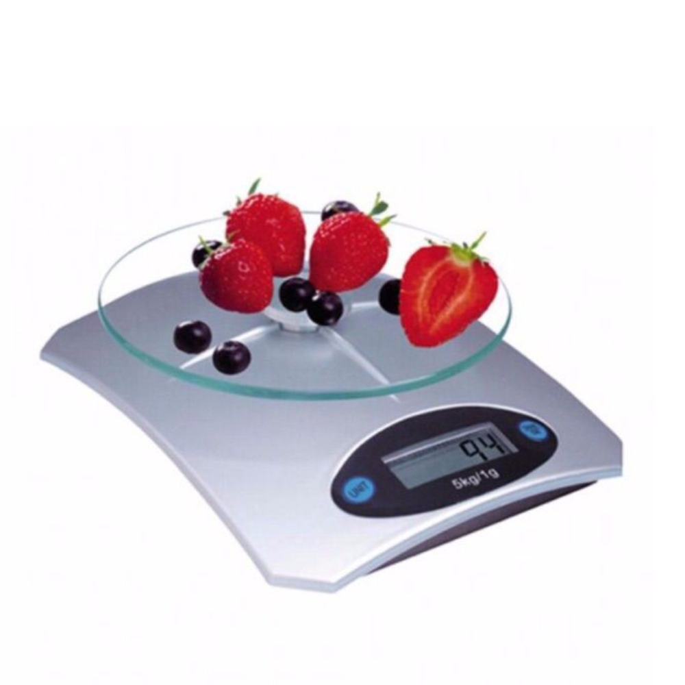 5kg Digital Kitchen Scales - Stylish LCD Food Weighing Scale with Multi-Unit Display