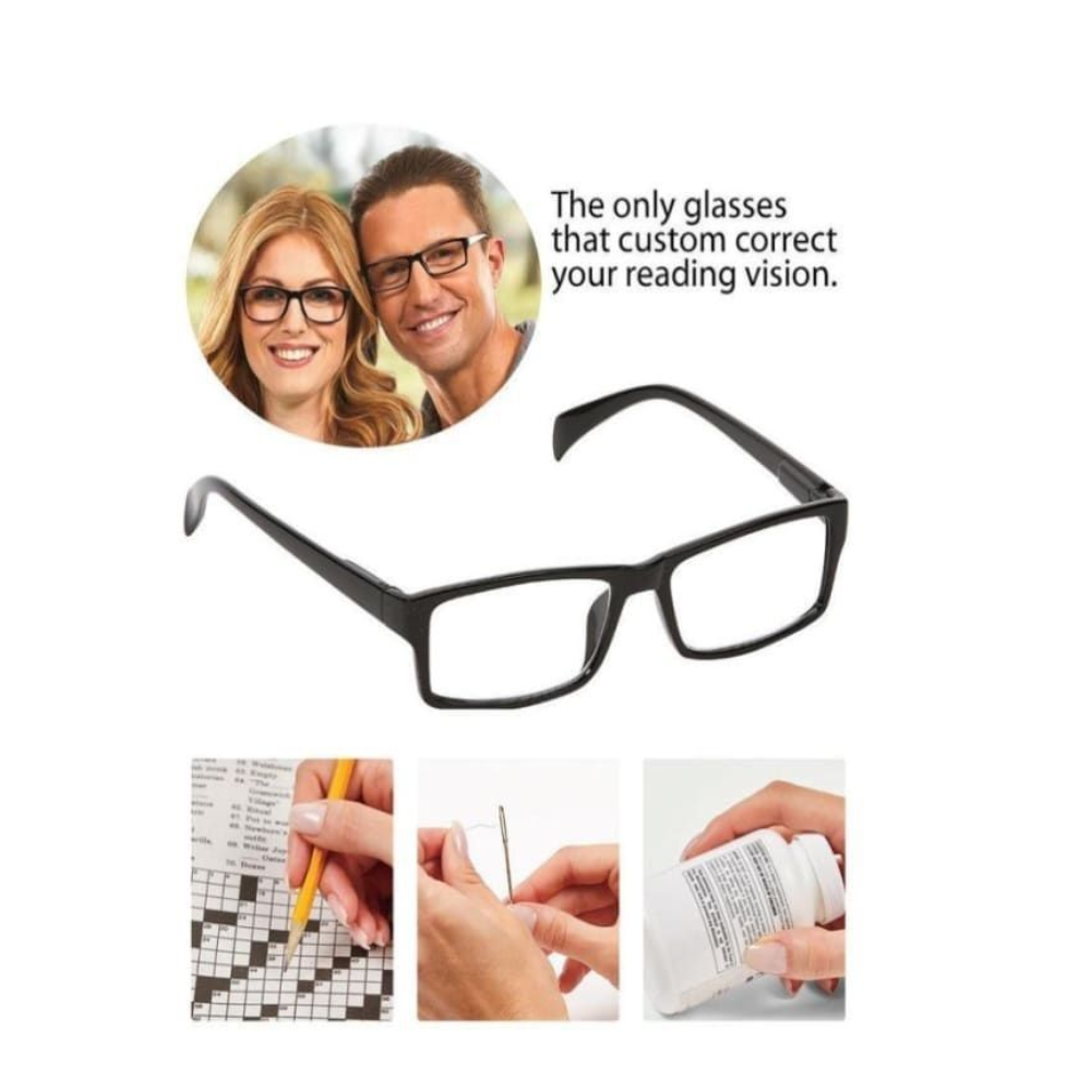 One Power Readers Glasses - Flex-Focus Adjustable Reading Glasses 0.5X to 2.5X