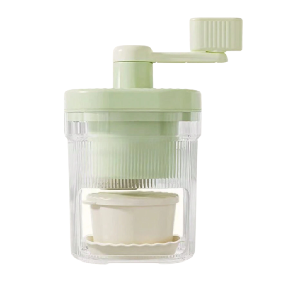 Manual Rotary Ice Crusher Machine - Effortless Shaved Ice Maker with Stainless Steel Blades