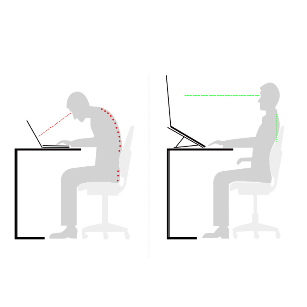 Adjustable Foldable Aluminum Laptop Stand – 6-Level Ergonomic Design, Silver