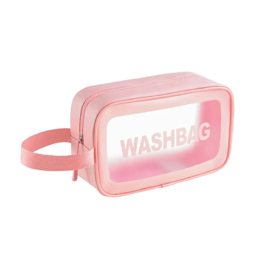 Travel Toiletry Makeup Bag - Small Waterproof PU Leather with Hanging Hook
