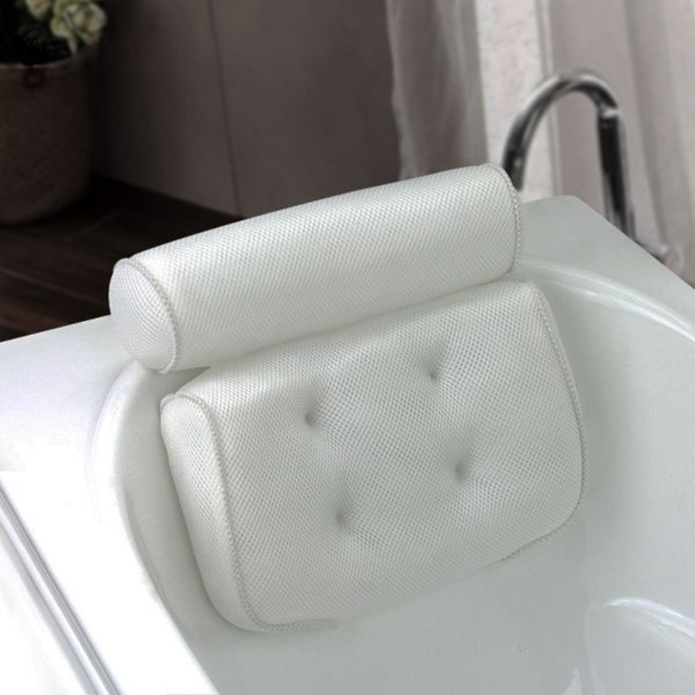 3D Mesh Bath Pillow – Suction Cup Spa Headrest