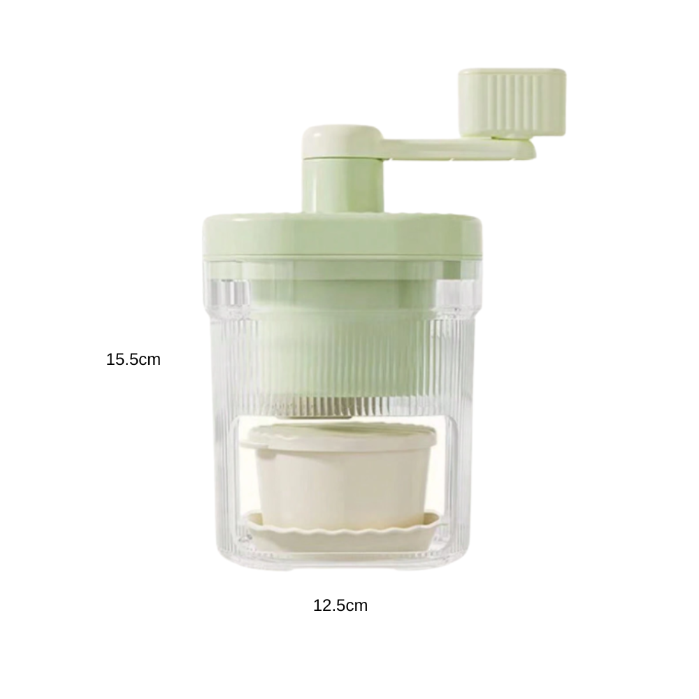 Manual Rotary Ice Crusher Machine - Effortless Shaved Ice Maker with Stainless Steel Blades