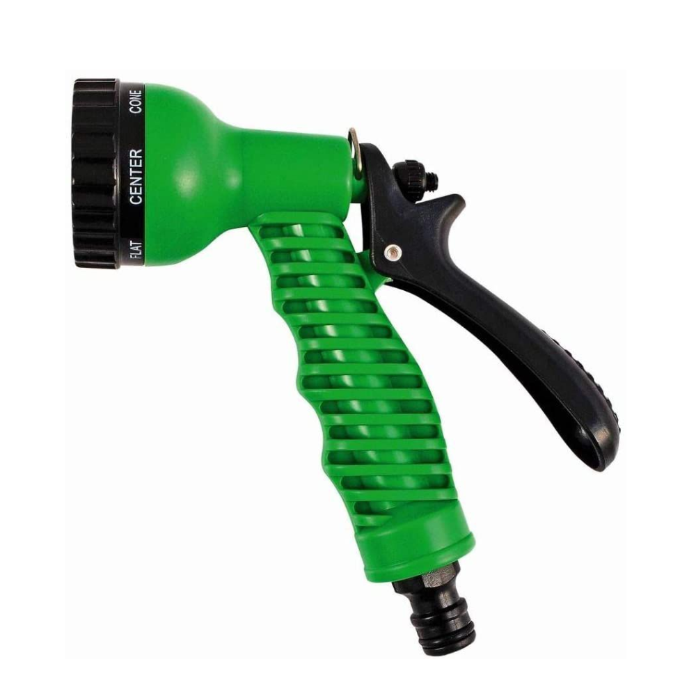15m Flat Garden Hose with 7-Pattern Spray Gun