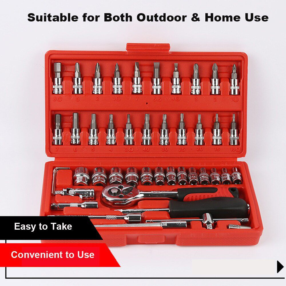 46-Piece 1/4-Inch Socket Tool Set