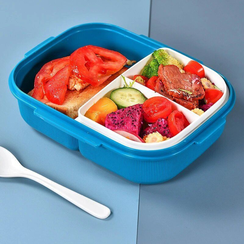 3-Compartment BPA-Free Lunch Box with Water Bottle