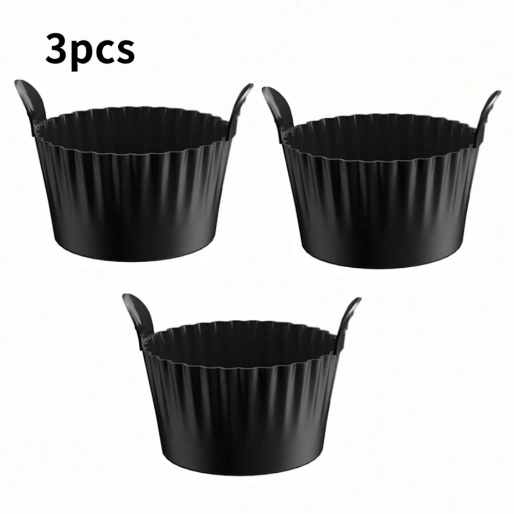 3pcs Reusable Mini Silicone Air Fryer Baking Cups - Non-Stick Food Grade