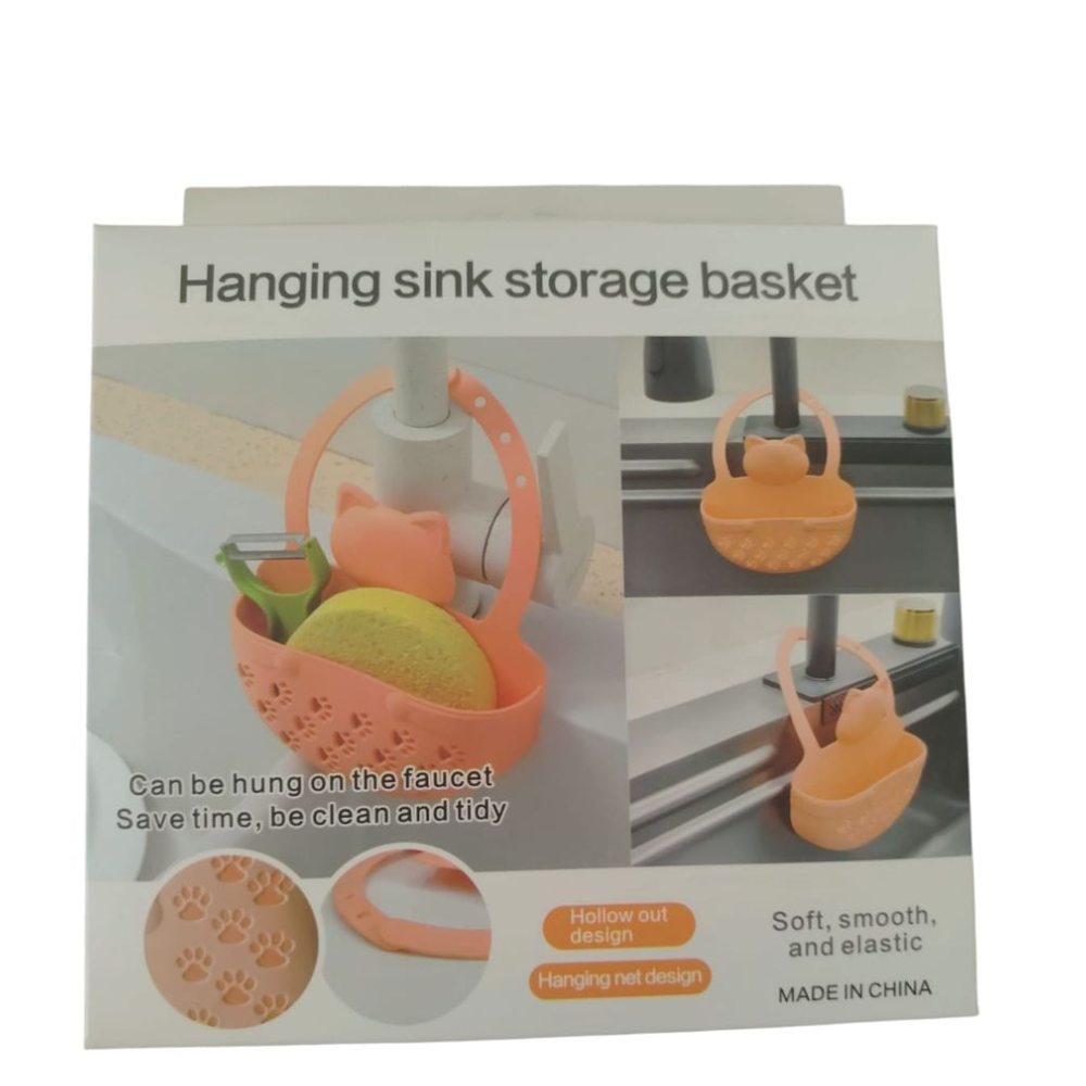 Silicone Hanging Sink Storage Basket - Portable Sponge Soap Holder with Drainage DealRush