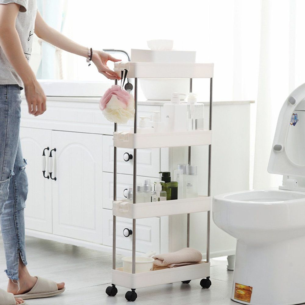 4 Tier Movable Storage Rack with Wheels