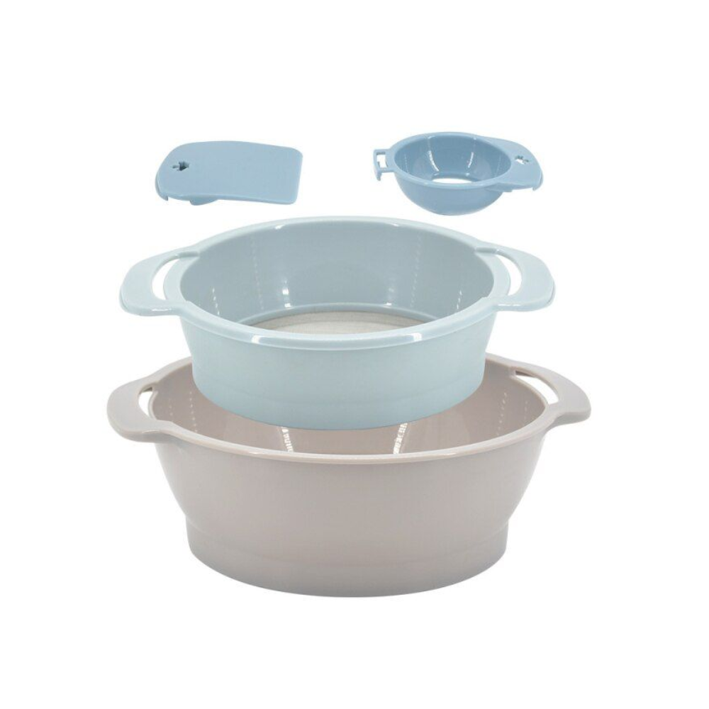 4-Piece Flour Sifter Set - Premium Stainless Steel Strainer with Bowl & Scraper