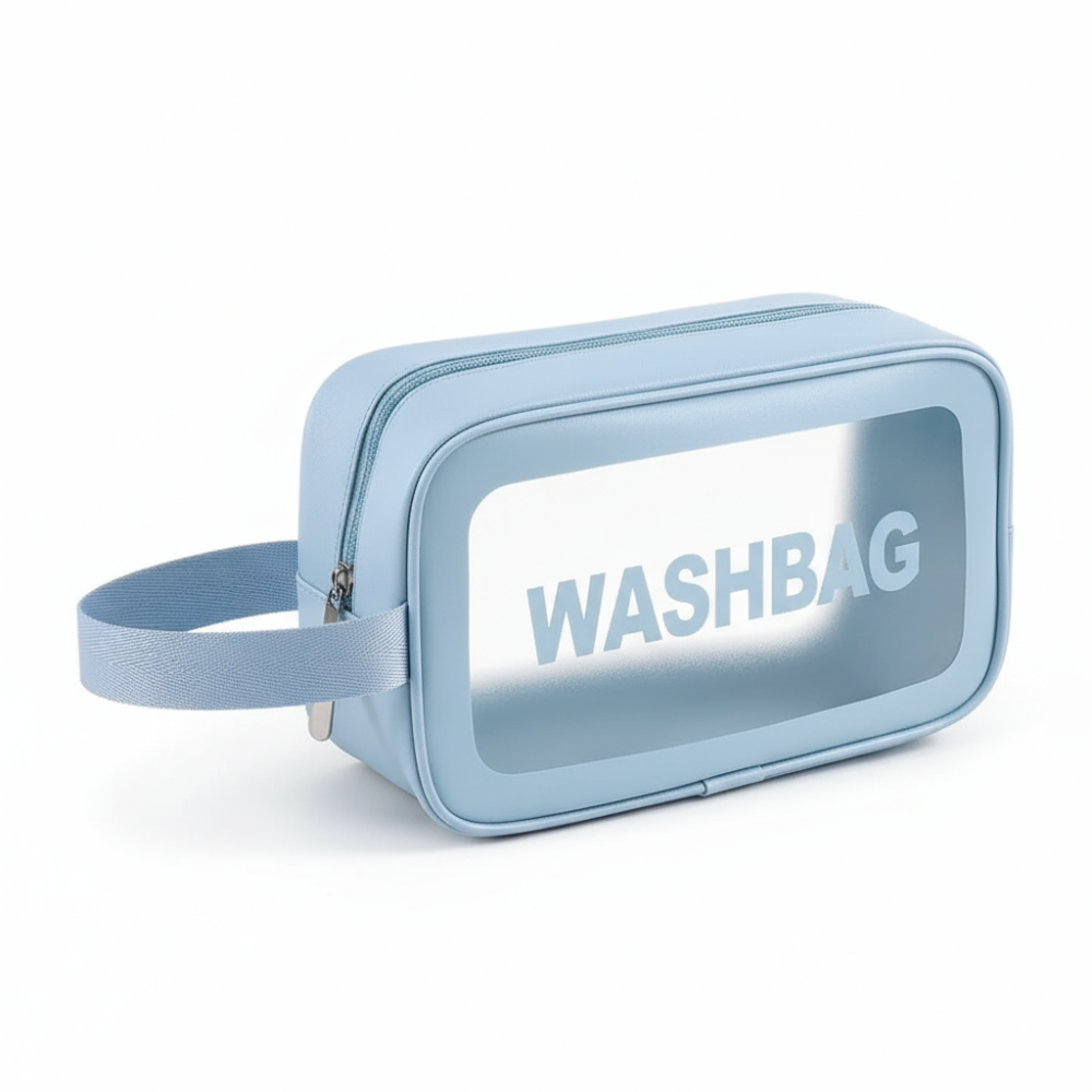 Travel Toiletry Makeup Bag - Small Waterproof PU Leather with Hanging Hook