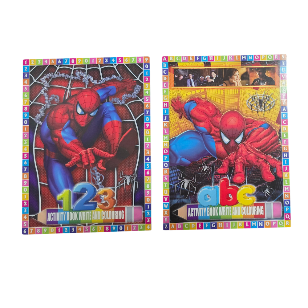 Spider-Man Activity Set - Writing & Colouring Books ABC + 123 (Set of 2)