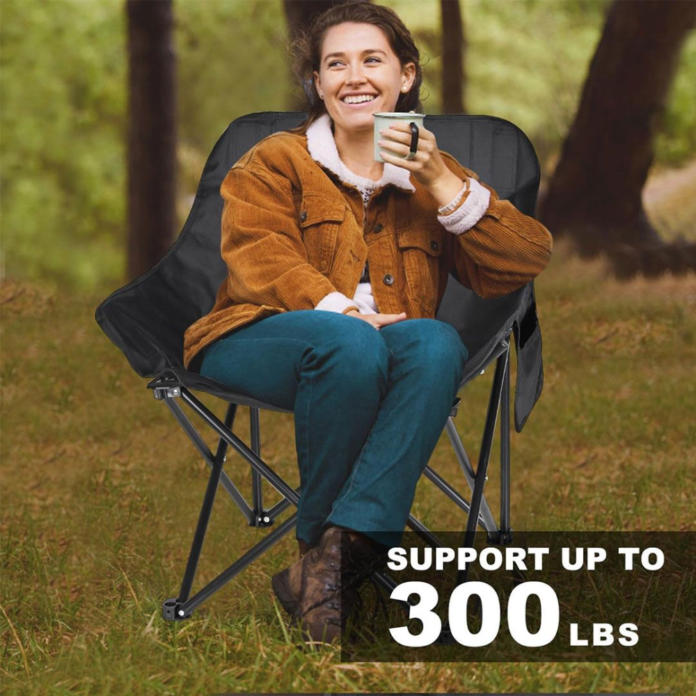 Lightweight Folding Camping Chair with Triple Padded Cushion - Portable Outdoor Chair