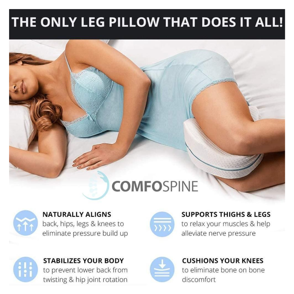 Orthopedic Leg Pillow - Memory Foam Knee Support for Sciatica & Back Pain Relief