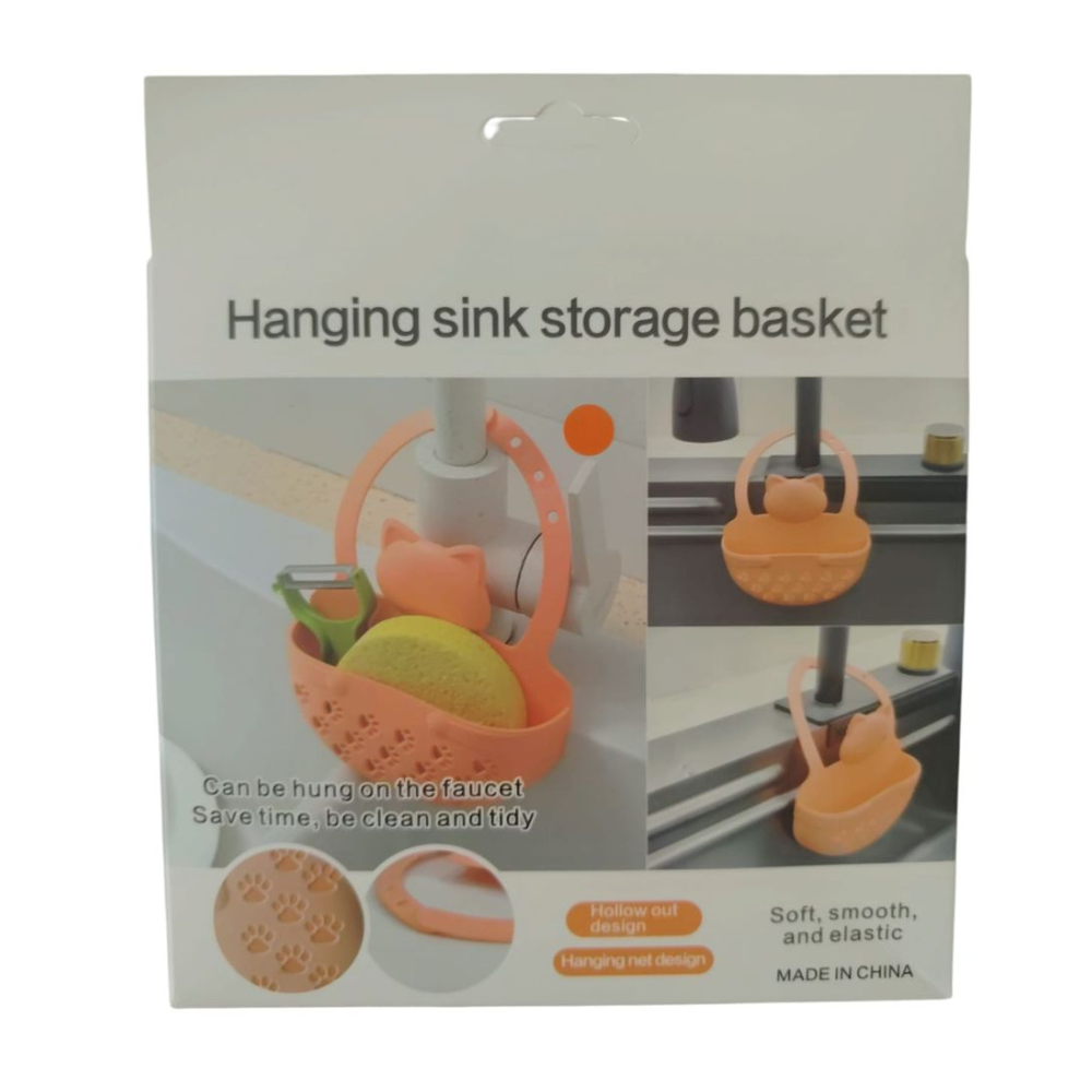 Silicone Hanging Sink Storage Basket - Portable Sponge Soap Holder with Drainage DealRush