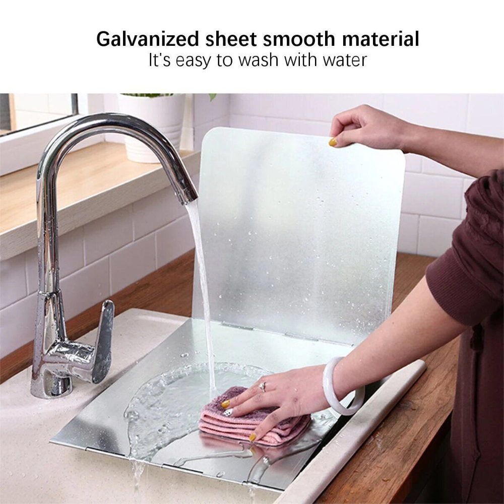Heavy-Duty Foldable Anti-Splatter Shield Guard for Stove – Large Non-Stick Oil Splash Protector (Galvanized Steel)