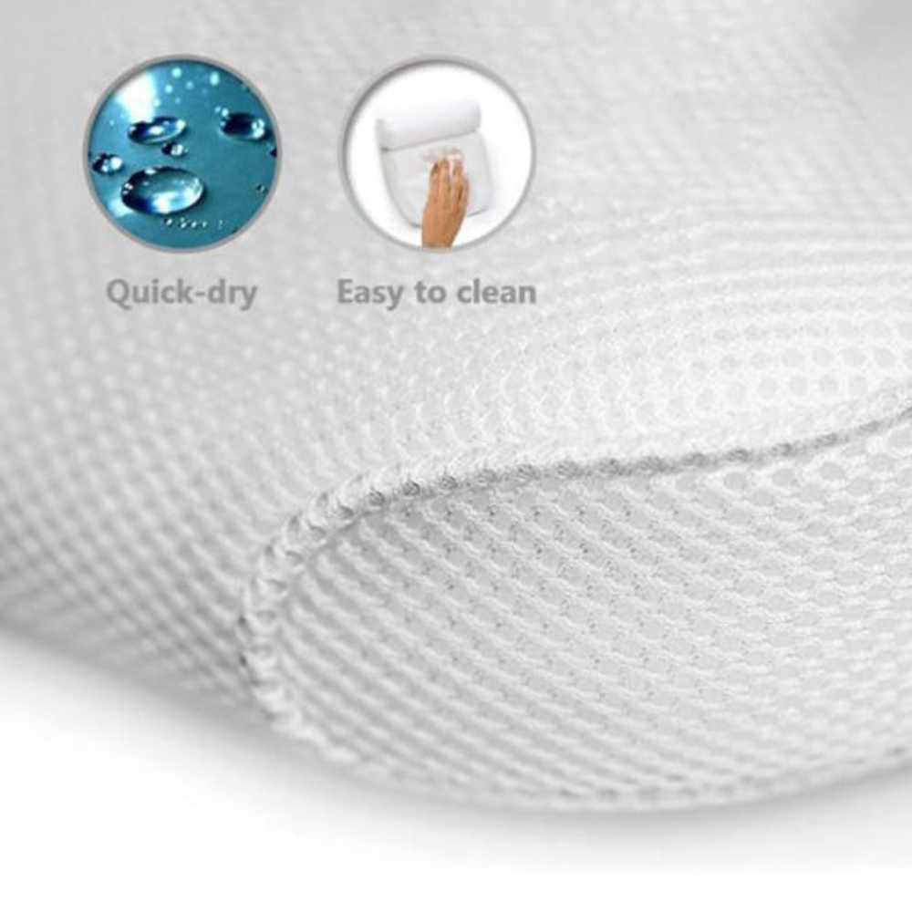 3D Mesh Bath Pillow – Suction Cup Spa Headrest