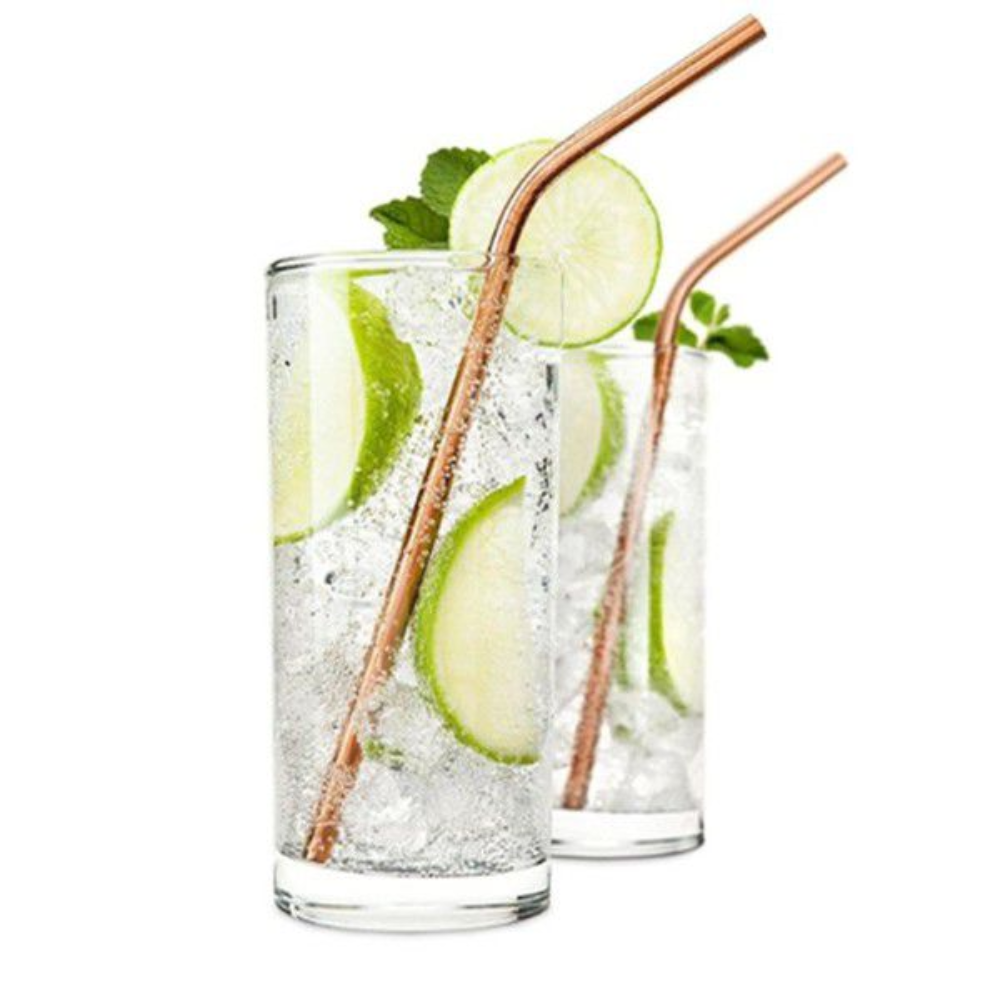 4-Piece Stainless Steel Straws Set - Eco-Friendly Reusable with Cleaning Brush